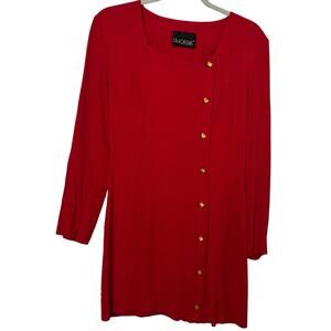 Vintage Phoebe Red Button Up Dress